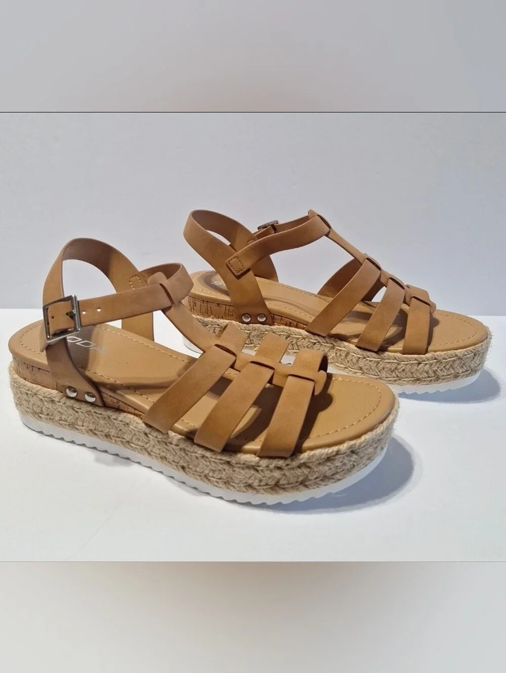 Soda Tan Braided Espadrille Platform Sandals